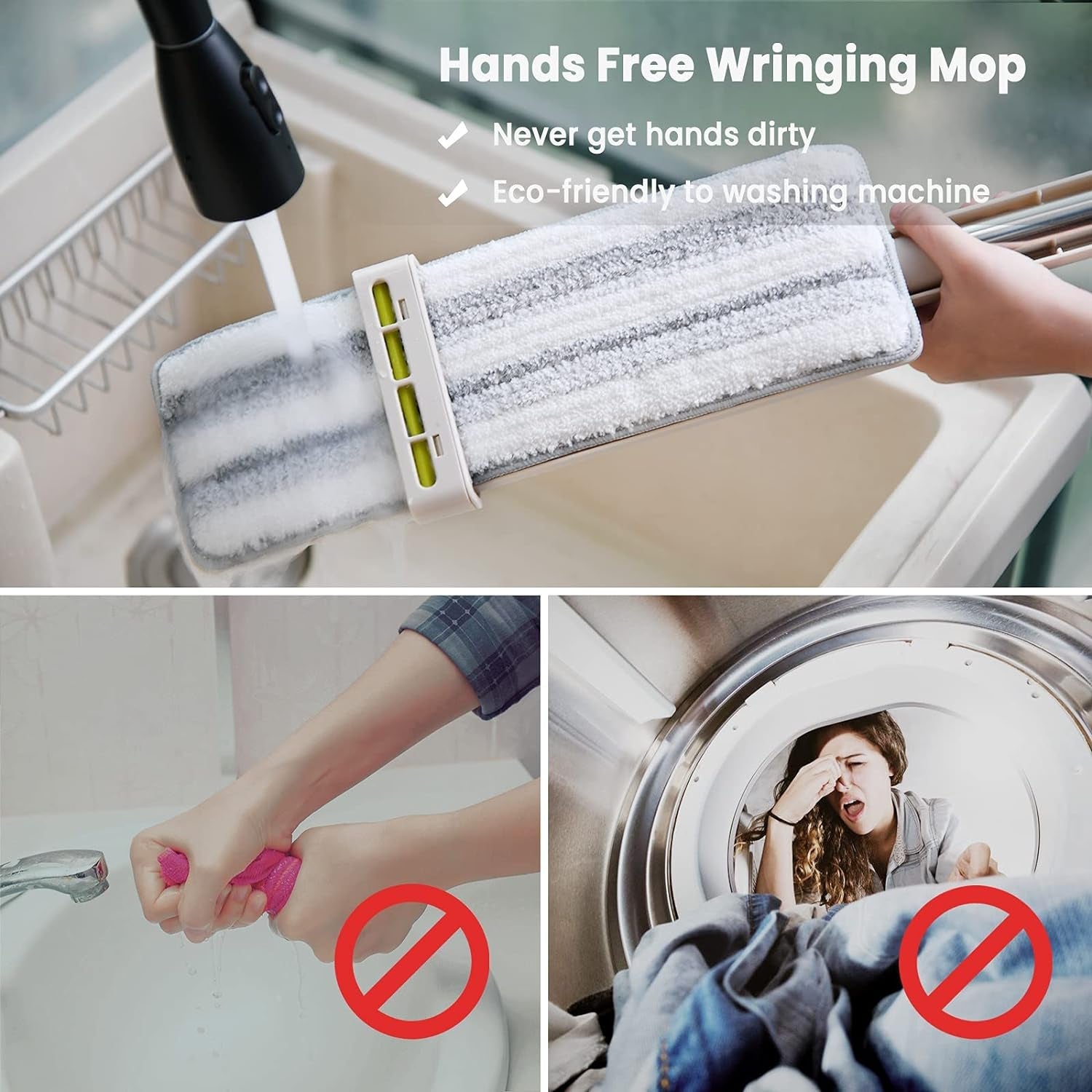 1146 Floor Mop and Bucket Set, Flat Mop for Cleaning with Wringer, Self Clean Damp Mop and Bucket for Hardwood, Laminate, 2 in 1 Hands Free Mop with Washable Microfiber Pad for Wet & Dry Use 1146 Floor Mop and Bucket Set, Flat Mop for Cleaning with Wringer, Self Clean Damp Mop and Bucket for Hardwood, Laminate, 2 in 1 Hands Free Mop with Washable Microfiber Pad for Wet & Dry Use